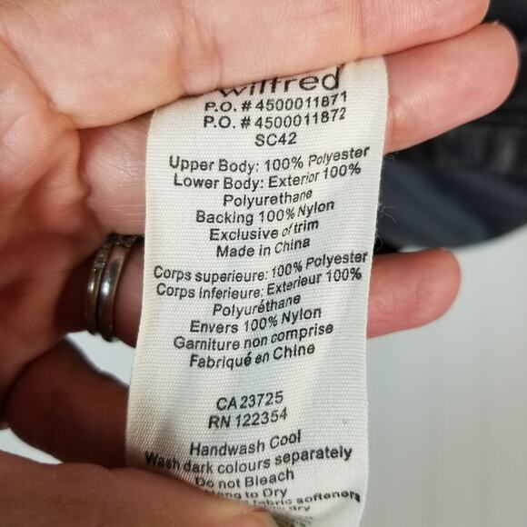 Wilfred Open Back Faux Leather Skirt Long Sleeve Dress Black Large - Picture 8 of 9